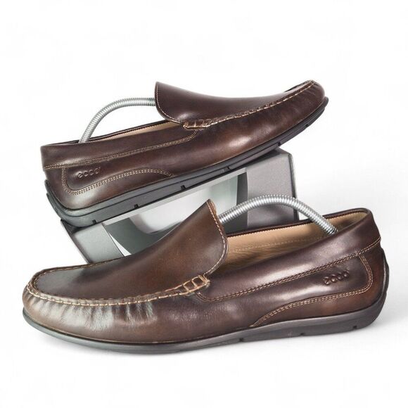 ECCO Classic Moc 2.0 Leather Slip-on Loafers Coffee Brown 55975 Men's 12-12.5/46 - Picture 1 of 13